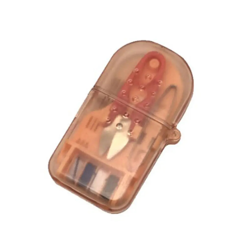 Kit de Costura Portátil con Caja de Almacenamiento y Dedal para Viajes y Bordado