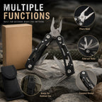 Set de 2 Herramientas Multiusos para Exterior: Alicates Plegables y Tarjeta de Bolsillo para Campamento y Reparaciones