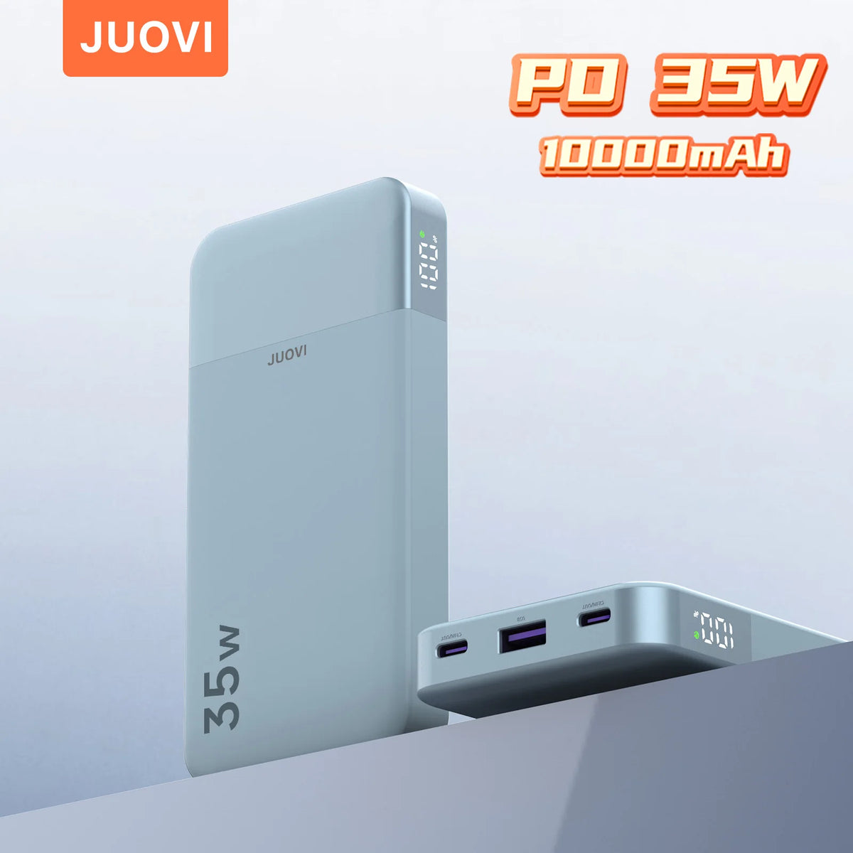 JUOVI Power Bank Portátil 10000mAh 35W Carga Súper Rápida Mini Batería Externa para Celulares