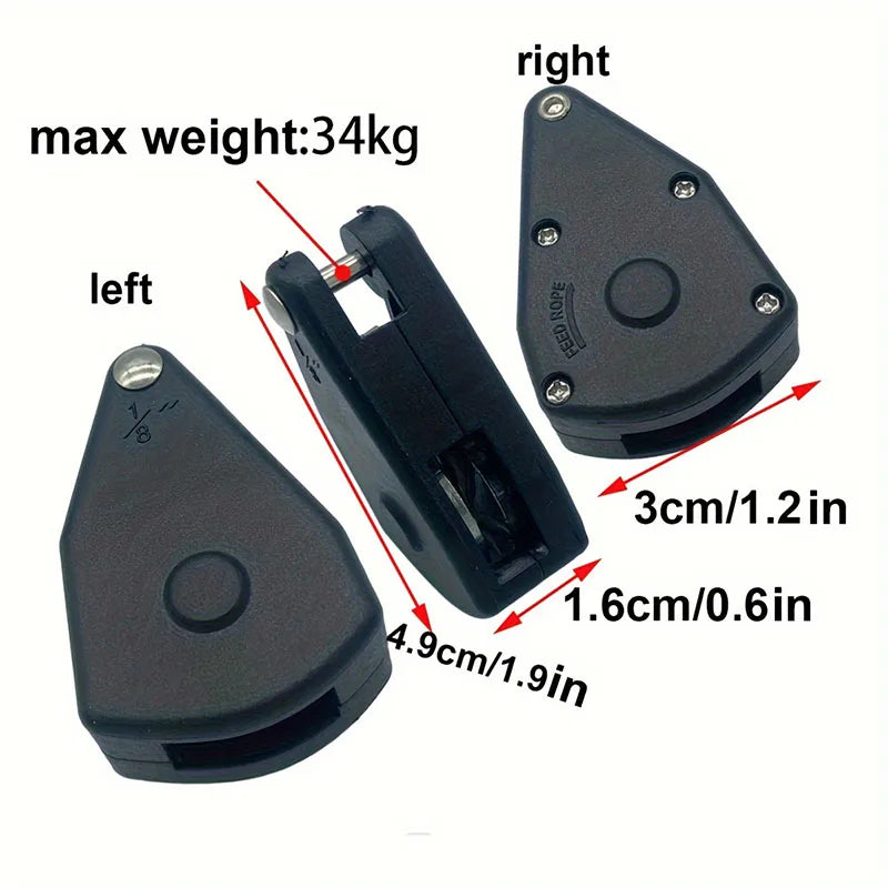 Polea de trinquete para cuerda de 3-4mm, tensor para camping y tiendas de campaña al aire libre
