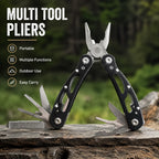 Set de 2 Herramientas Multiusos para Exterior: Alicates Plegables y Tarjeta de Bolsillo para Campamento y Reparaciones
