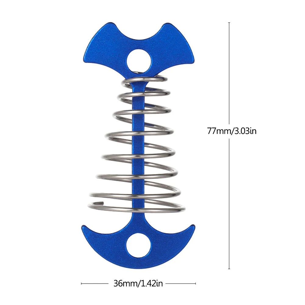 Anclajes de Cubierta para Tienda de Campaña, 10-30 uds, tipo Fishbone, con Muelle y Resorte de Aluminio Antiviento