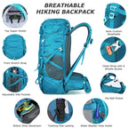 Mochila de Senderismo WESTTUNE 50L con Cubierta Impermeable – Mochila Multifuncional para Montañismo, Viaje y Camping