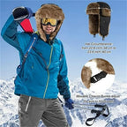 Gorro Ruso de Invierno Hombre con Orejeras Impermeable para Esquí y Frío Extremo