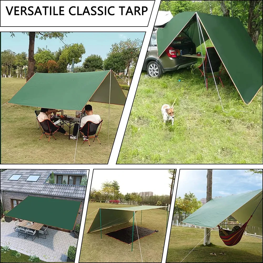 Lona de Camping Impermeable Refugio Solar Ultraligero para Exterior