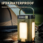 Lámpara Solar Portátil para Camping con Batería 2000mAh, Carga Solar y Power Bank