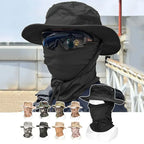 Set de Gorro Camuflado Táctico con Protección Solar para Outdoor, Senderismo y Pesca – UV, Ajustable