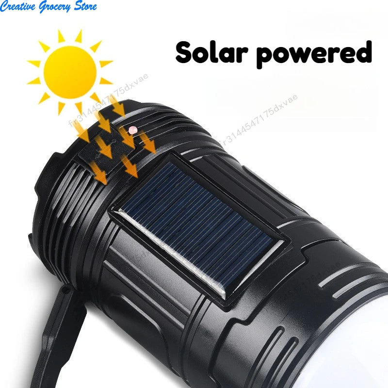 Linterna Portátil de Camping Recargable con Larga Duración y Energía Solar