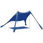 Alfombra de Playa Plegable UPF50+ con Patas de Aluminio y Bolsa Azul