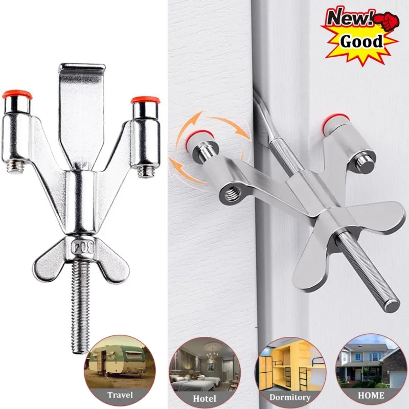 Cerradura Portátil de Acero Inoxidable para Puertas – Seguridad Extra y Privacidad en Casa, Viajes y Dormitorios