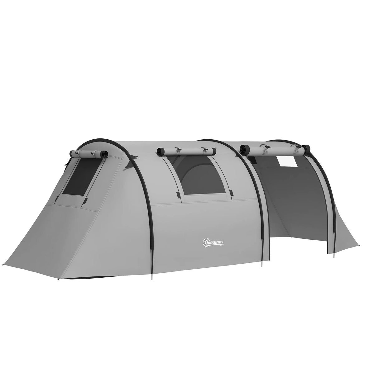 Tienda de campaña para 3 personas con ventanas, gancho y bolsa de transporte impermeable 3000mm 470x220x150 cm verde