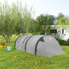 Tienda de campaña para 3 personas con ventanas, gancho y bolsa de transporte impermeable 3000mm 470x220x150 cm verde