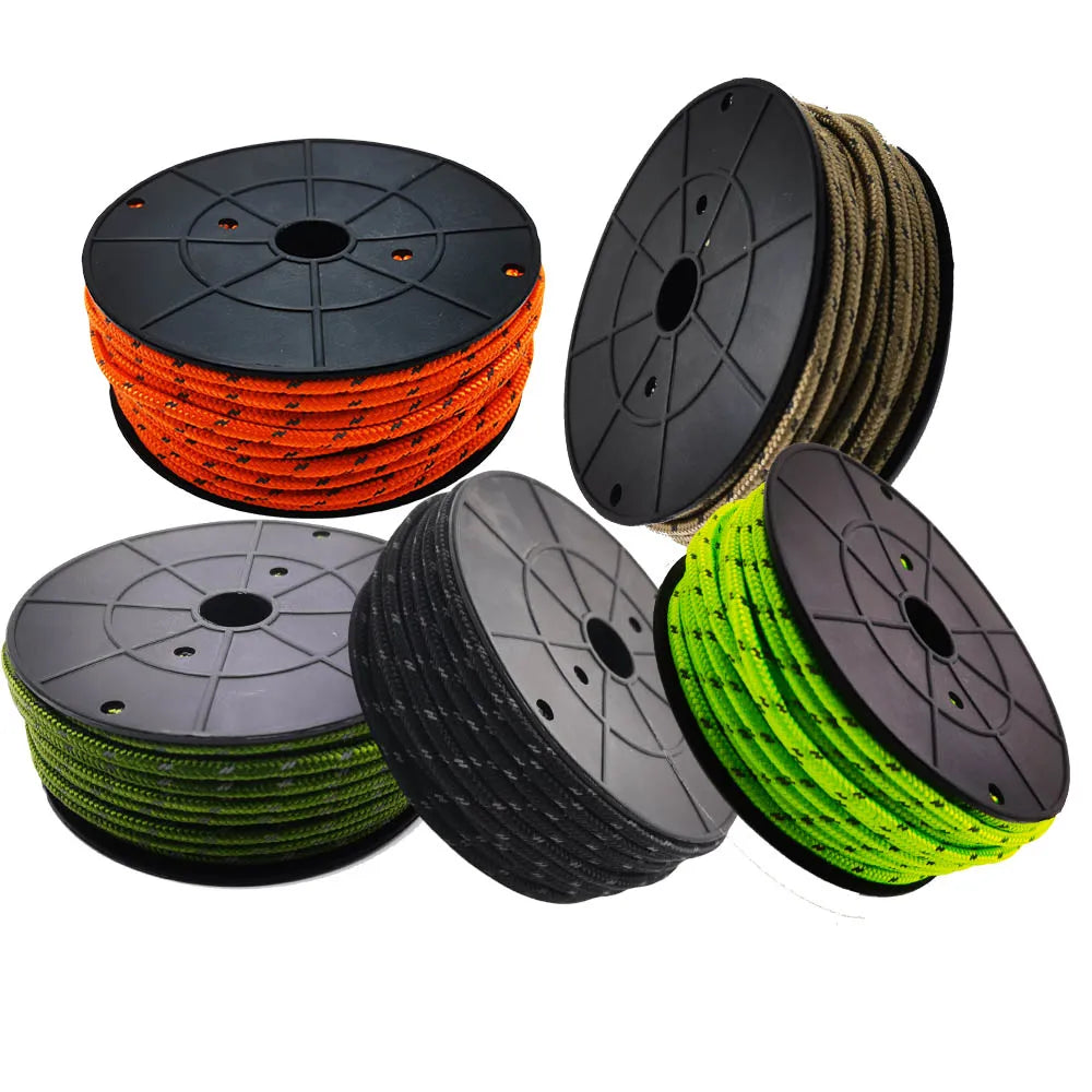 Paracord Reflectante 30M x 6mm para Camping y Supervivencia al Aire Libre