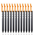 Juego de 12 piquetas de aluminio 18 cm ultraligeras para tienda de campaña y toldos