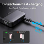JUOVI Power Bank Portátil 10000mAh 35W Carga Súper Rápida Mini Batería Externa para Celulares