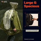 Poncho Impermeable de Emergencia con Película de Aluminio – Manta Térmica Desechable para Supervivencia y Camping