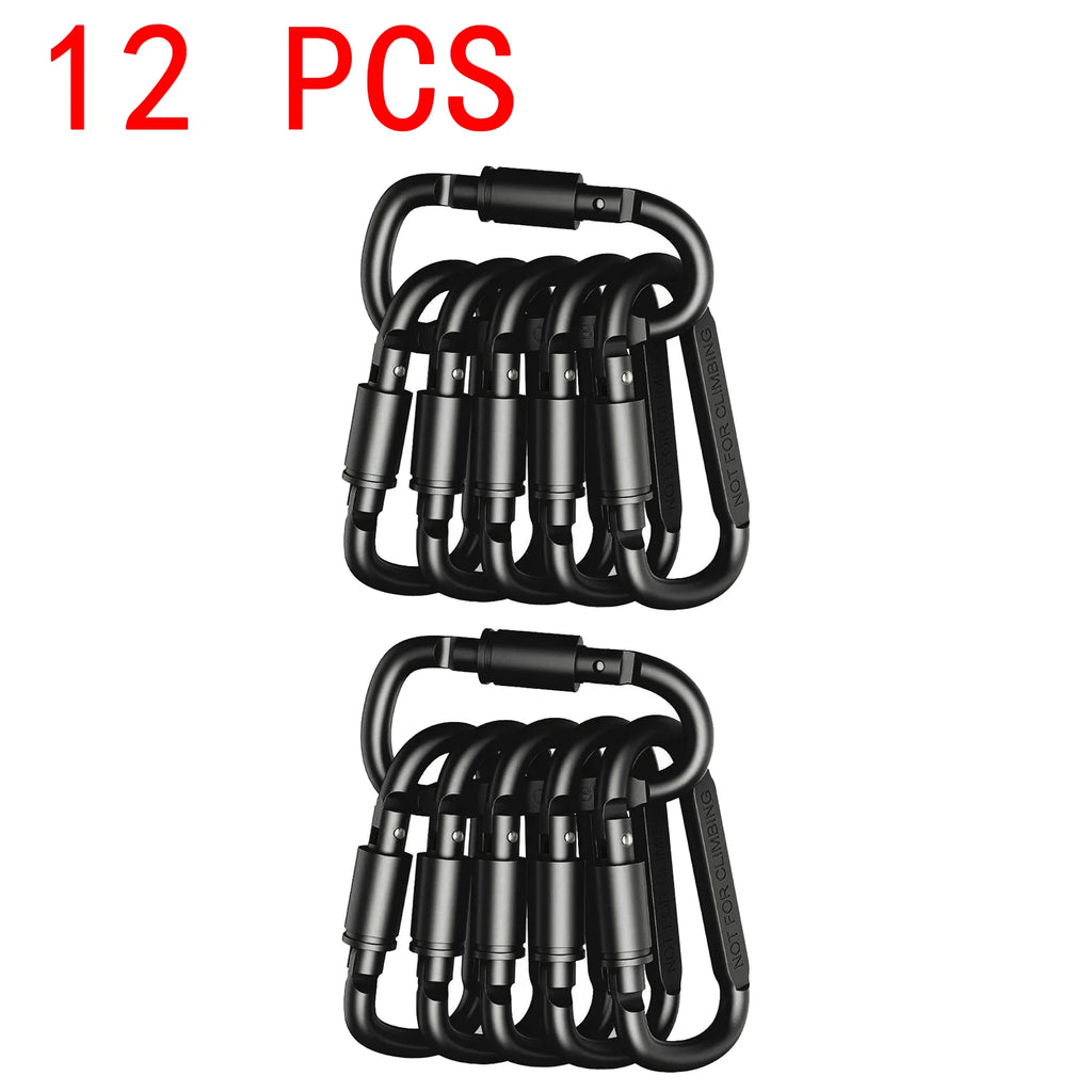 Set de 4-6 Mosquetones de Aleación de Aluminio para Llaves, Camping y Supervivencia EDC – Gancho Táctico Outdoor