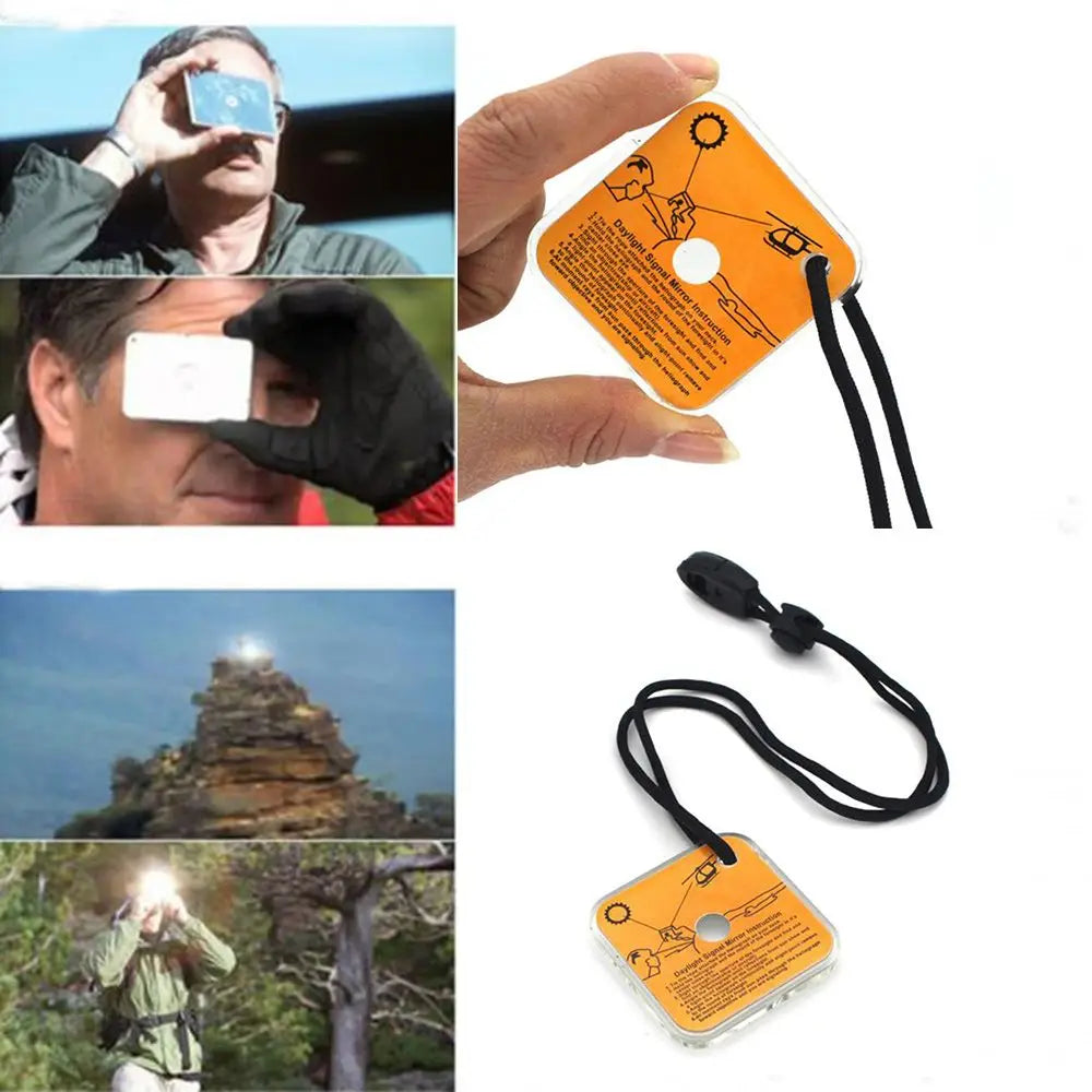Espejo Reflectante de Supervivencia para Exterior – Herramienta de Señalización de Emergencia para Senderismo y Camping