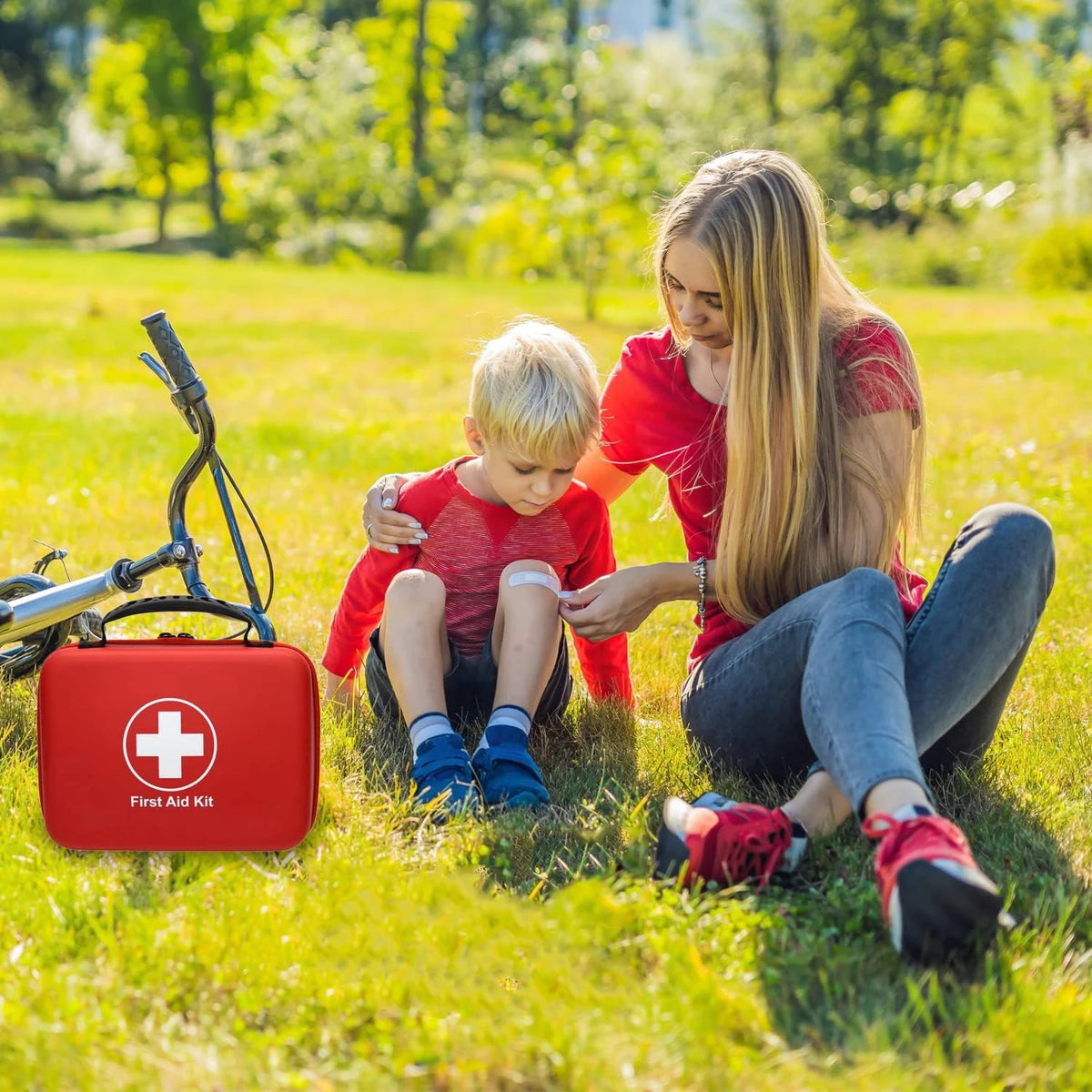 Bolsa de Primeros Auxilios Vacía de PU Impermeable para Viajes, Coche, Hogar y Camping