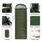 Saco de dormir ultraligero impermeable tipo sobre para camping – 4 estaciones