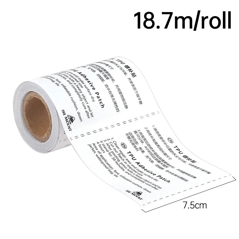 Kit de Cinta Reparadora TPU Impermeable Transparente para Camping – Reparación de Tiendas, Colchones y Equipos Outdoor