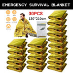 Manta de Supervivencia de Emergencia Exterior 5-30 Unid Oro-Plata Impermeable 130x210cm