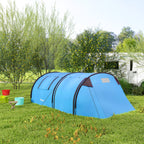 Tienda de campaña para 3 personas con ventanas, gancho, impermeable 3000mm y bolsa de transporte, 470x220x150 cm, azul cielo