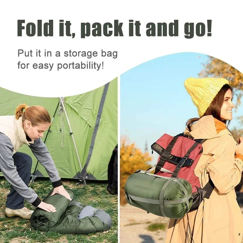 Saco de dormir ultraligero impermeable tipo sobre para camping – 4 estaciones