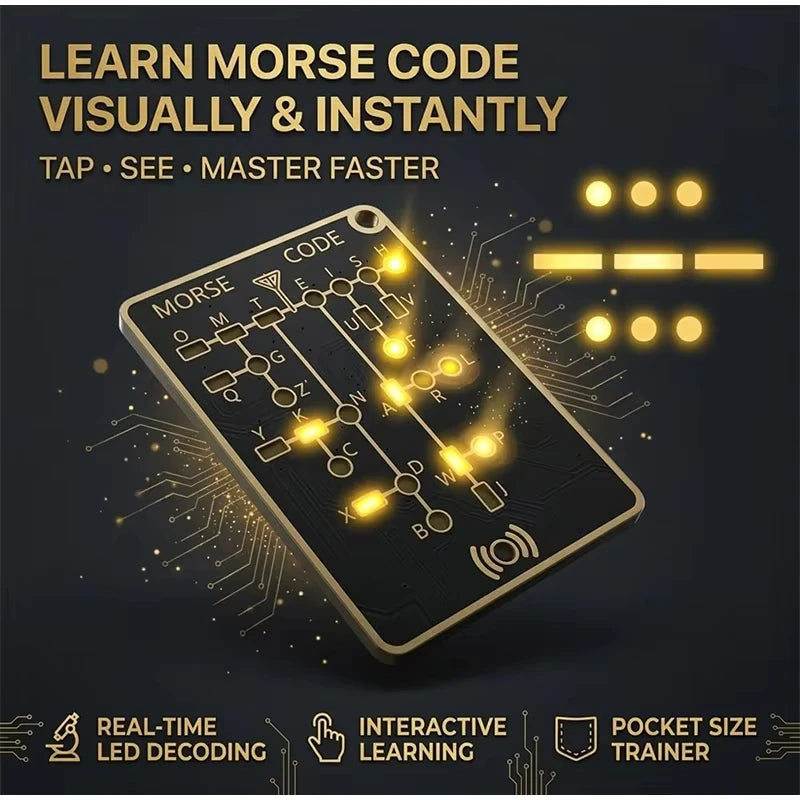 Tarjeta Entrenadora Morse Pro Edición LED – Herramienta Electrónica Portátil para Práctica de Telegrafía
