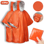 Poncho de Emergencia Desechable con Película de Aluminio