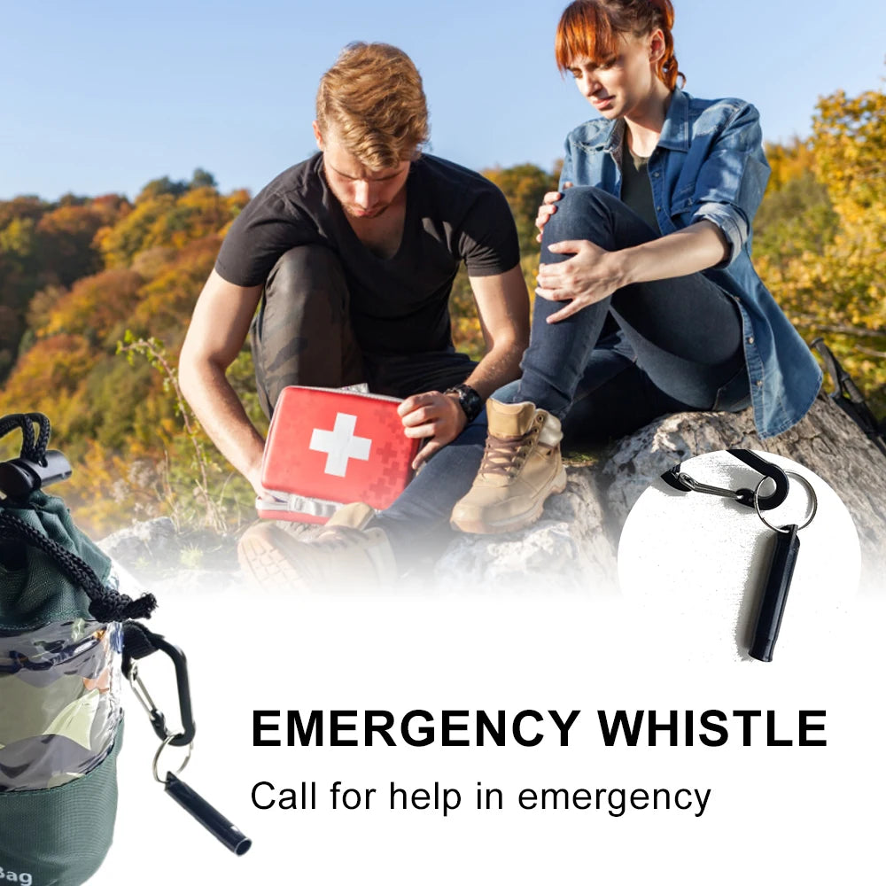 Saco de Dormir de Emergencia para 1-2 Personas Impermeable y Térmico con Silbato para Supervivencia