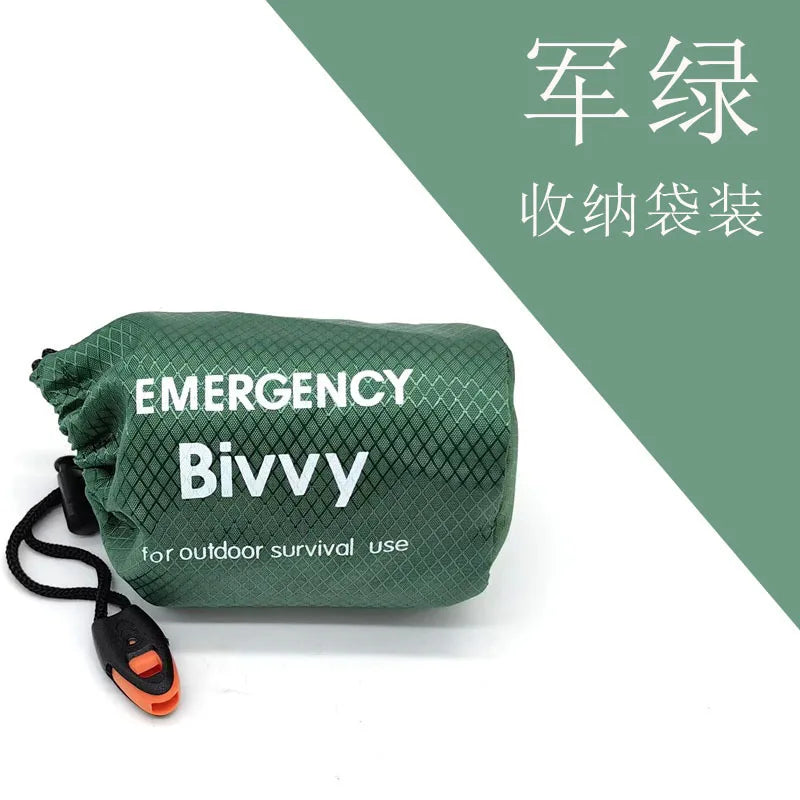 Saco de Dormir de Emergencia Manta Térmica Bivy Ligero Impermeable Portátil para Acampar y Senderismo