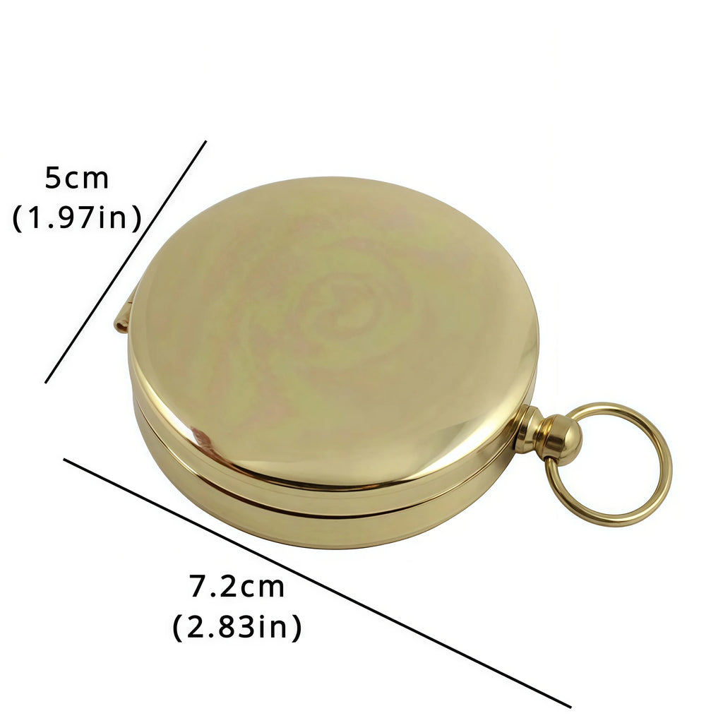 Brújula de Latón para Exterior - Brújula de Bolsillo Portátil con Pantalla Luminosa para Camping y Senderismo