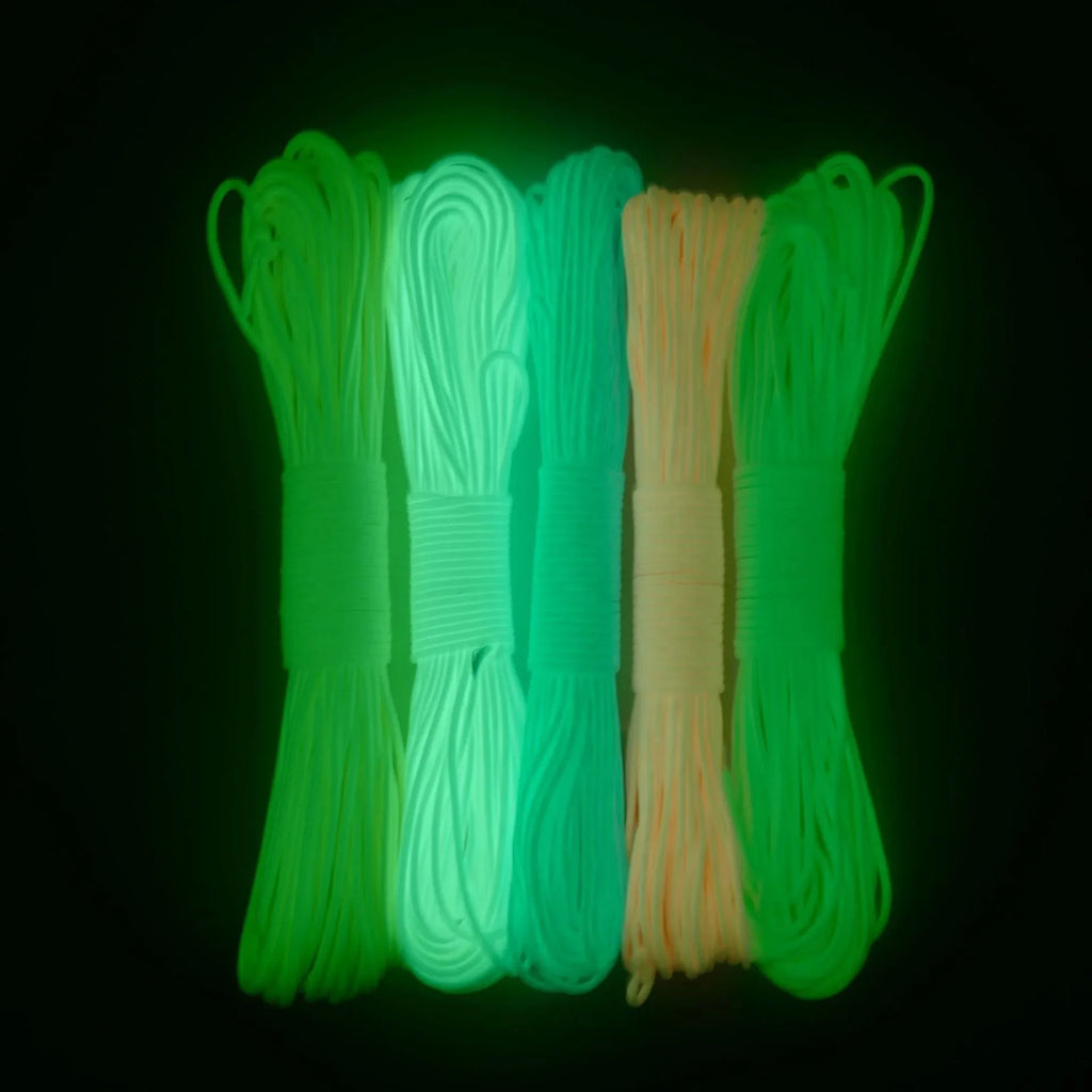 Cuerda Luminosa Paracord 9 Hilos 4mm Nylon 550 para Tienda de Campaña, Supervivencia y Camping