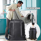 Bolsa Grande para Ropa Sucia de Poliéster Resistente con Cordón - Mochila para Escuela y Camping