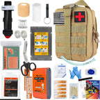 Kit de Supervivencia y Botiquín de Primeros Auxilios Compatible con Sistema Molle para Aventuras al Aire Libre, Emergencias y Excursionismo - Regalo para Hombres