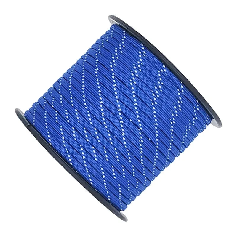 Cuerda Paracord Reflectante 7 Núcleos 4 mm 50/100m para Camping y Supervivencia