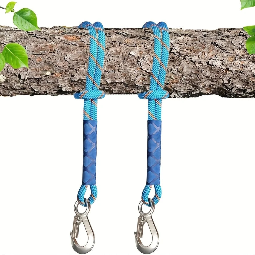 Eslinga de Nylon Resistente con Gancho Metálico - Antidesgaste para Hamacas, Columpios y Sillas de Exterior