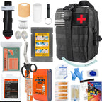Kit de Supervivencia y Botiquín de Primeros Auxilios Compatible con Sistema Molle para Aventuras al Aire Libre, Emergencias y Excursionismo - Regalo para Hombres
