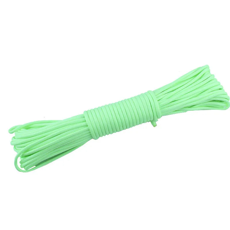 Cuerda Luminosa Paracord 9 Hilos 4mm Nylon 550 para Tienda de Campaña, Supervivencia y Camping