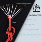 Cuerda Paracord Reflectante Militar 7 Hilos 4mm 550 Lbs para Camping, Tienda y Pulseras DIY
