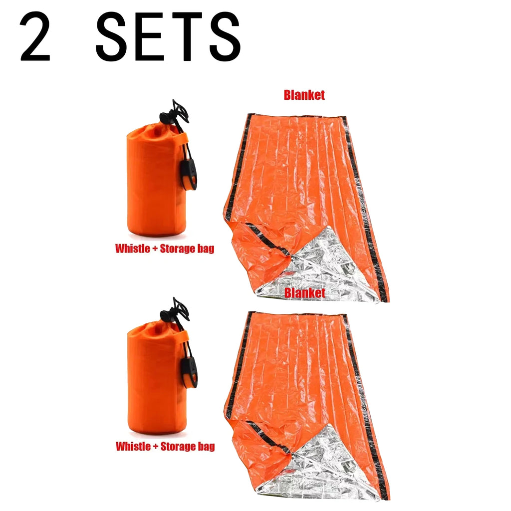 Saco de Dormir de Emergencia Impermeable Portátil para Supervivencia Exterior – Bolsa Térmica de Socorro Mylar