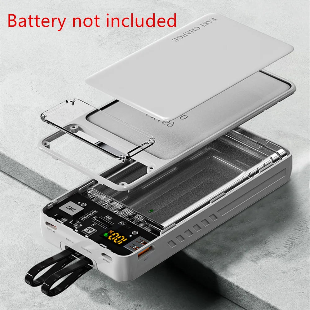 Estuche Power Bank 100W 20000mAh con LCD, Carga Rápida Type-C PD 22.5W, Compatible con 1260110 – Sin Baterías
