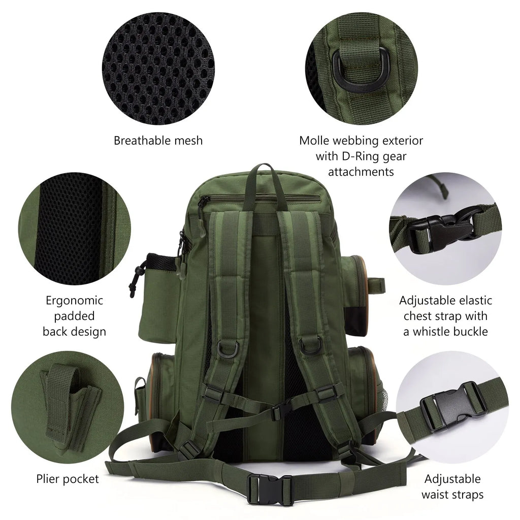 Mochila Bassdash para Pesca: Táctica, Ligera y Multifuncional
