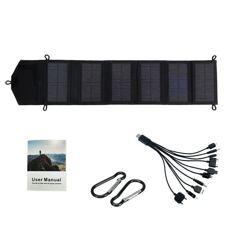 Panel Solar Portátil 800W de Alta Potencia 6 Pliegues Cargador Rápido USB 5V DC 20Wh