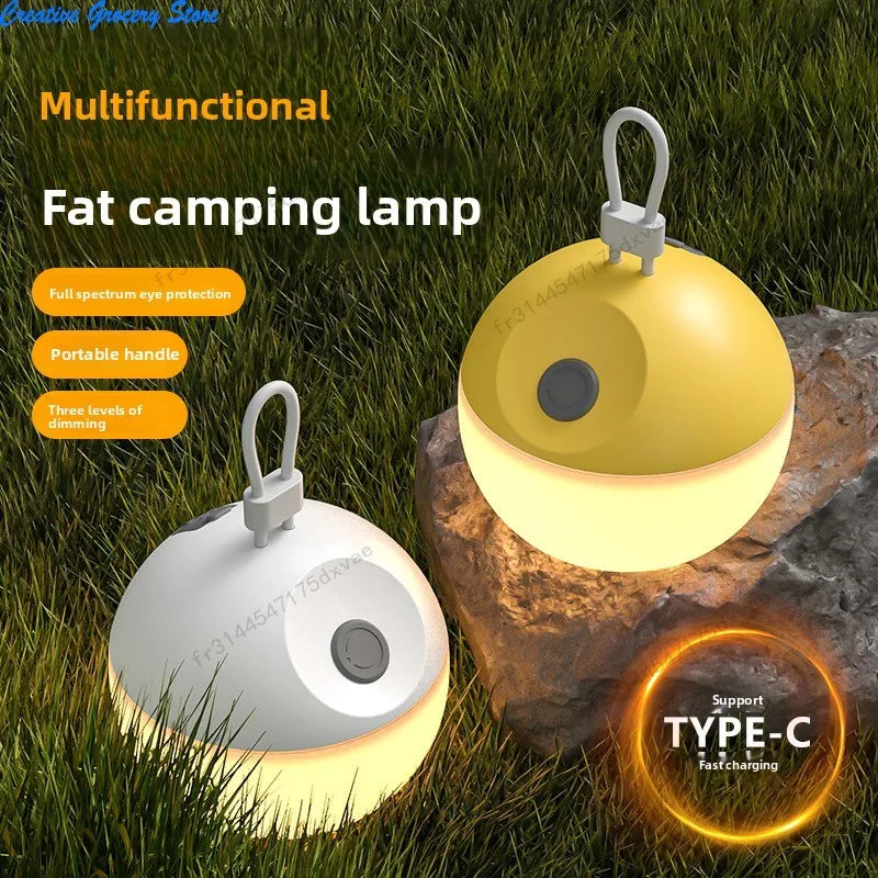 Linterna LED de Camping Recargable Portátil de Silicona Blanda y Luz de Doble Color para Senderismo y Pesca