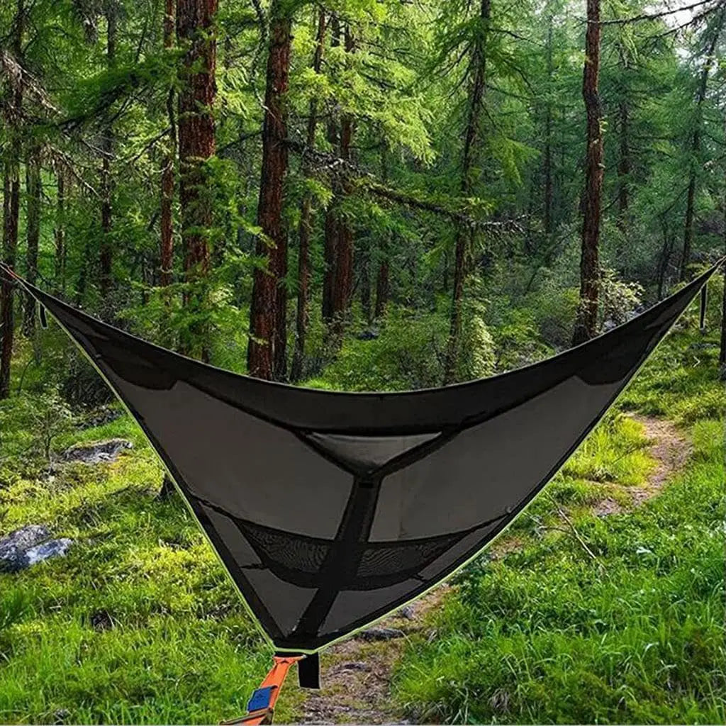 Hamaca Triangular para Varias Personas de Exterior, Plegable, de Malla Resistente para Camping, Viajes y Jardín