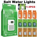 Lámpara LED de Emergencia con Agua Salada para Camping — Portátil, Resistente al Agua, Ahorro de Energía, Ideal para Pesca Nocturna y Viajes al Aire Libre