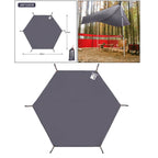 Toldo Impermeable Hexagonal para Hamaca, Suelo y Refugio de Camping, Alfombra de Picnic Playa (Gris)