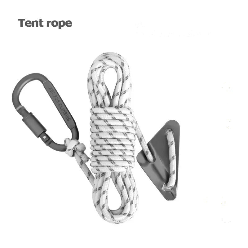 Cuerda Reflectante Doble de 5mm para Tienda de Campaña con Tensor y Hebilla – Accesorio Cortaviento para Outdoor, Lona y Refugios
